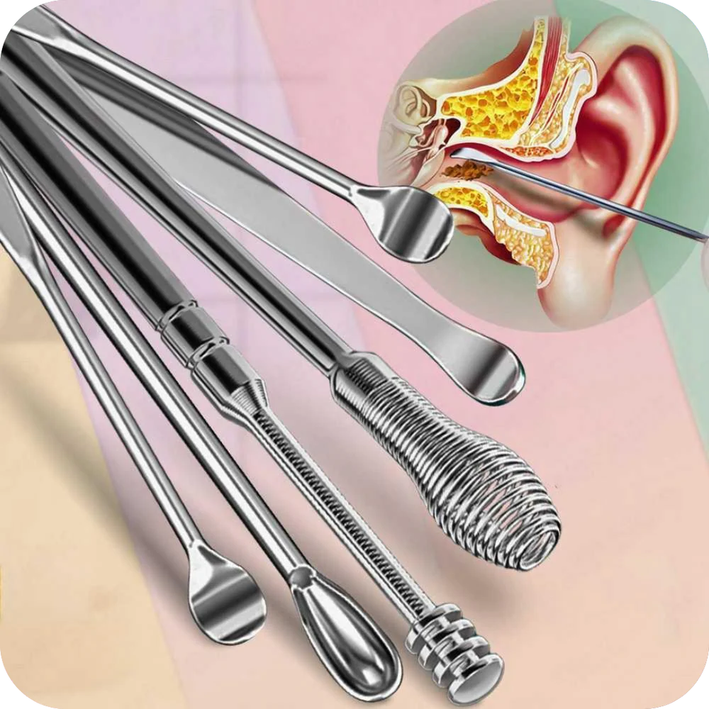 Kit de Limpieza de Oído Acero inox