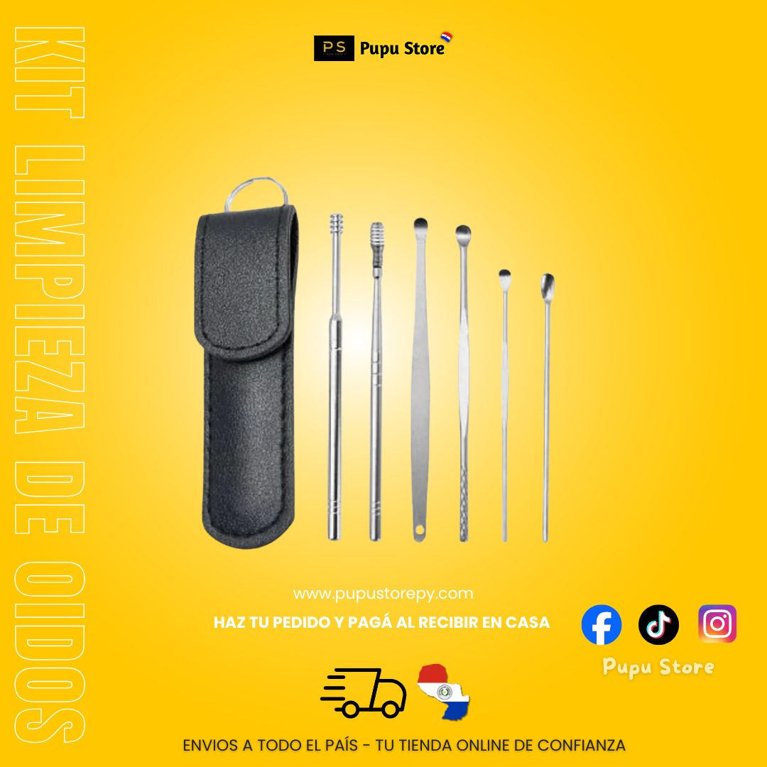 Kit de Limpieza de Oído Acero inox